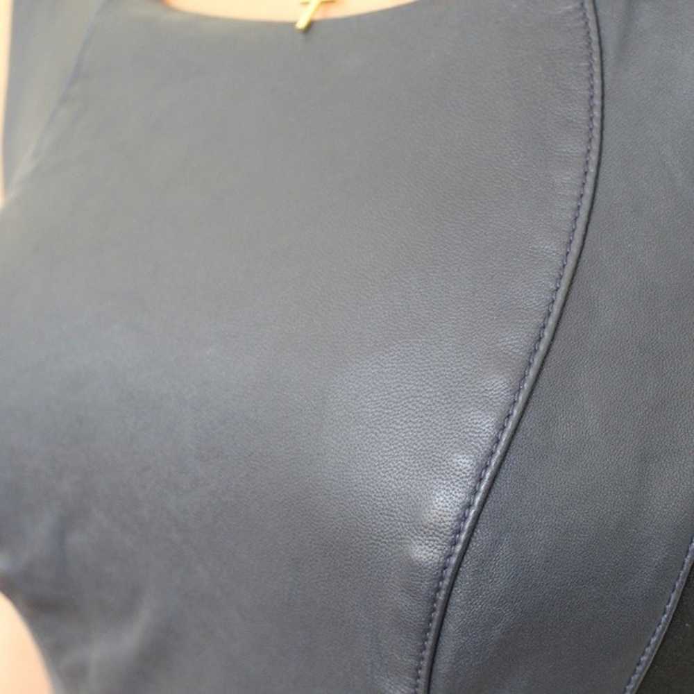 AQUA XS High Neck Leather Bodycon Dress - image 3