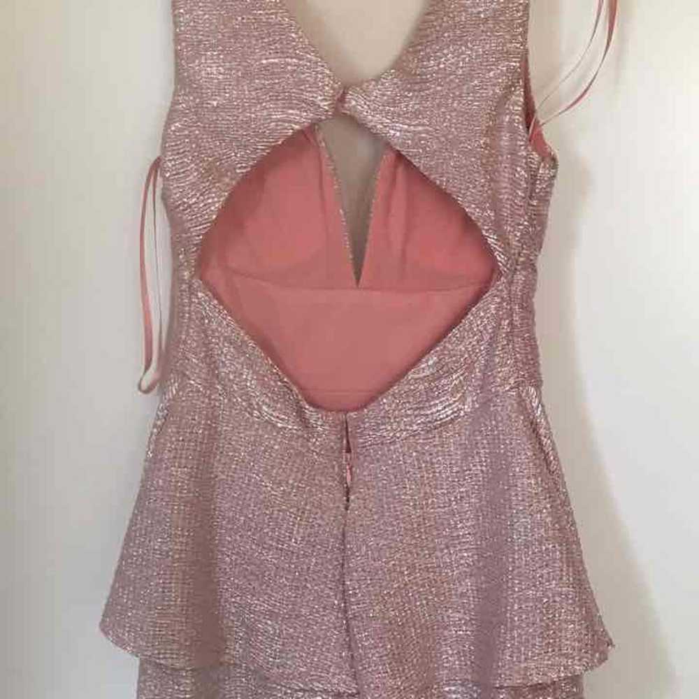 Pink Shimmer Peplum Dress - image 3