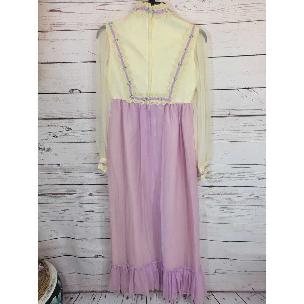 Gunny 70's Prairie Cottagecore Dress Purple Flora… - image 2
