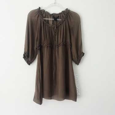 Marc Jacobs Victorian Boho Long Sleeved Brown Dres