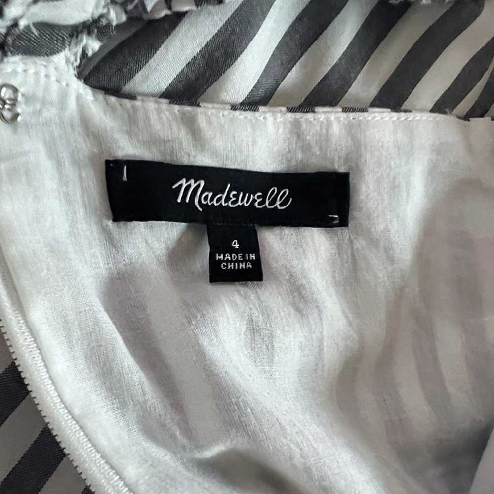Madewell Striped Ruffle Sleeve Pinafore Dress Cot… - image 12
