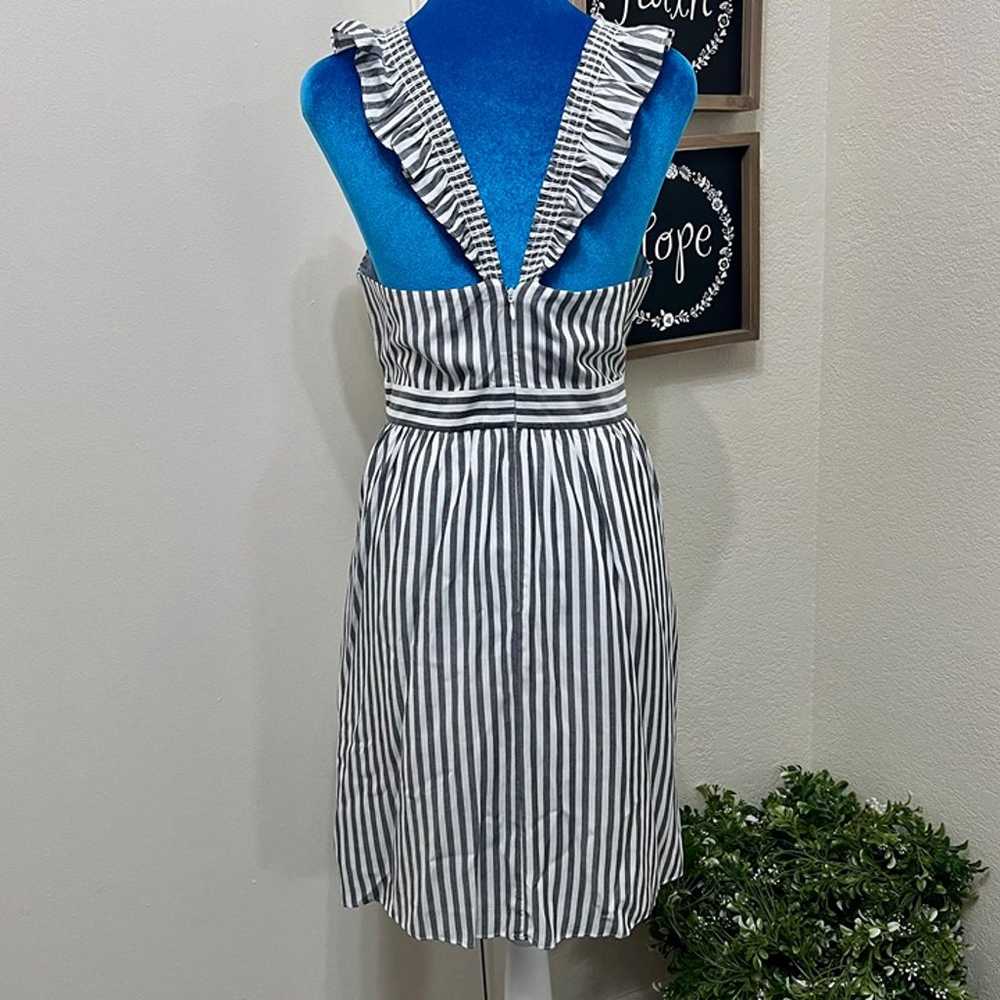Madewell Striped Ruffle Sleeve Pinafore Dress Cot… - image 2