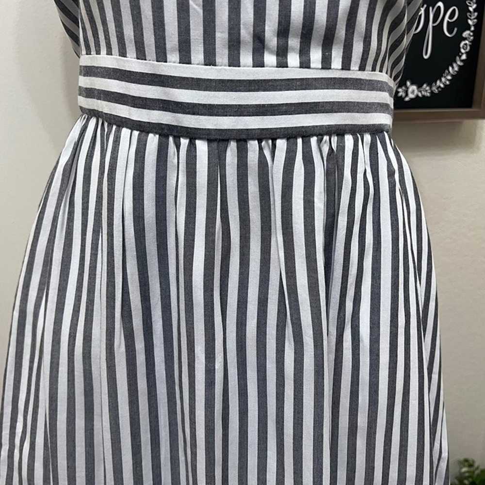 Madewell Striped Ruffle Sleeve Pinafore Dress Cot… - image 5