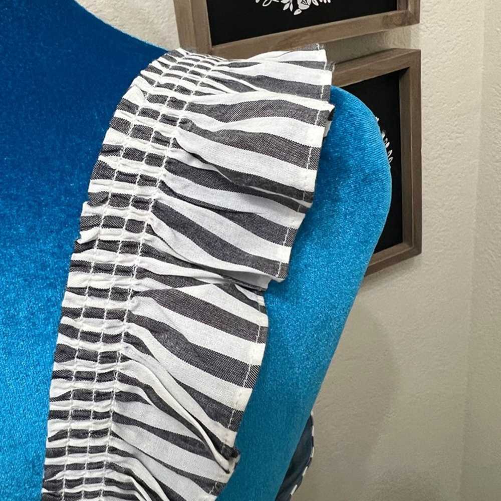 Madewell Striped Ruffle Sleeve Pinafore Dress Cot… - image 6