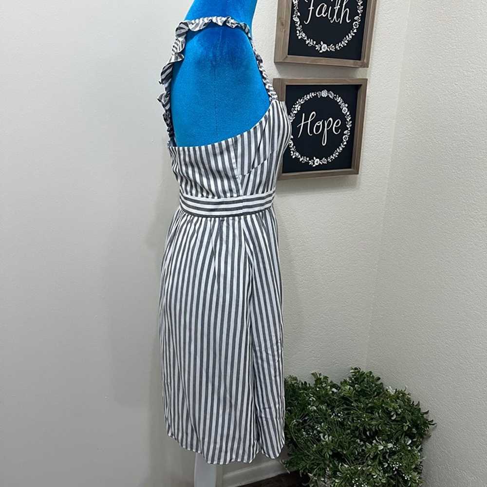 Madewell Striped Ruffle Sleeve Pinafore Dress Cot… - image 8