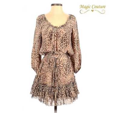 Rebecca Taylor Silk Leopard Print Dress
