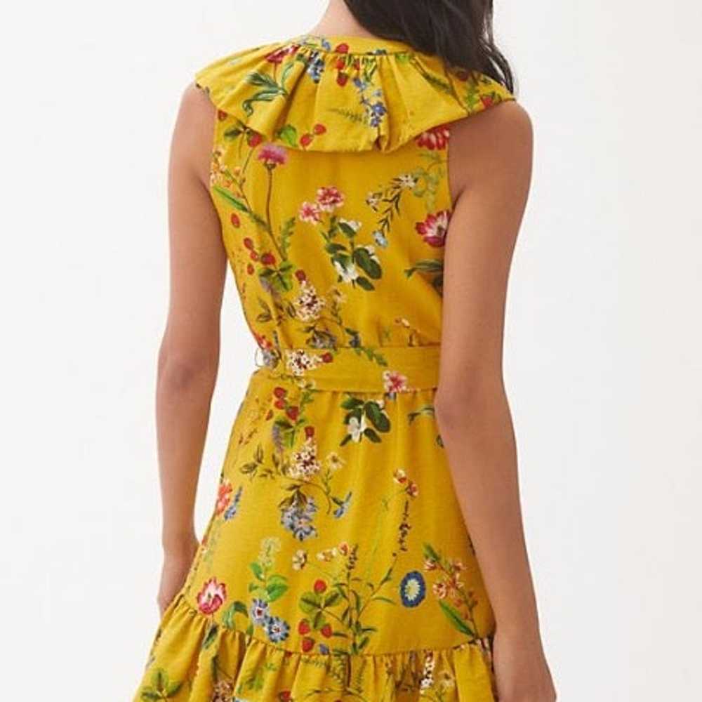 Anthropologie Yellow Floral Wrap Belt Maeve Dress… - image 2