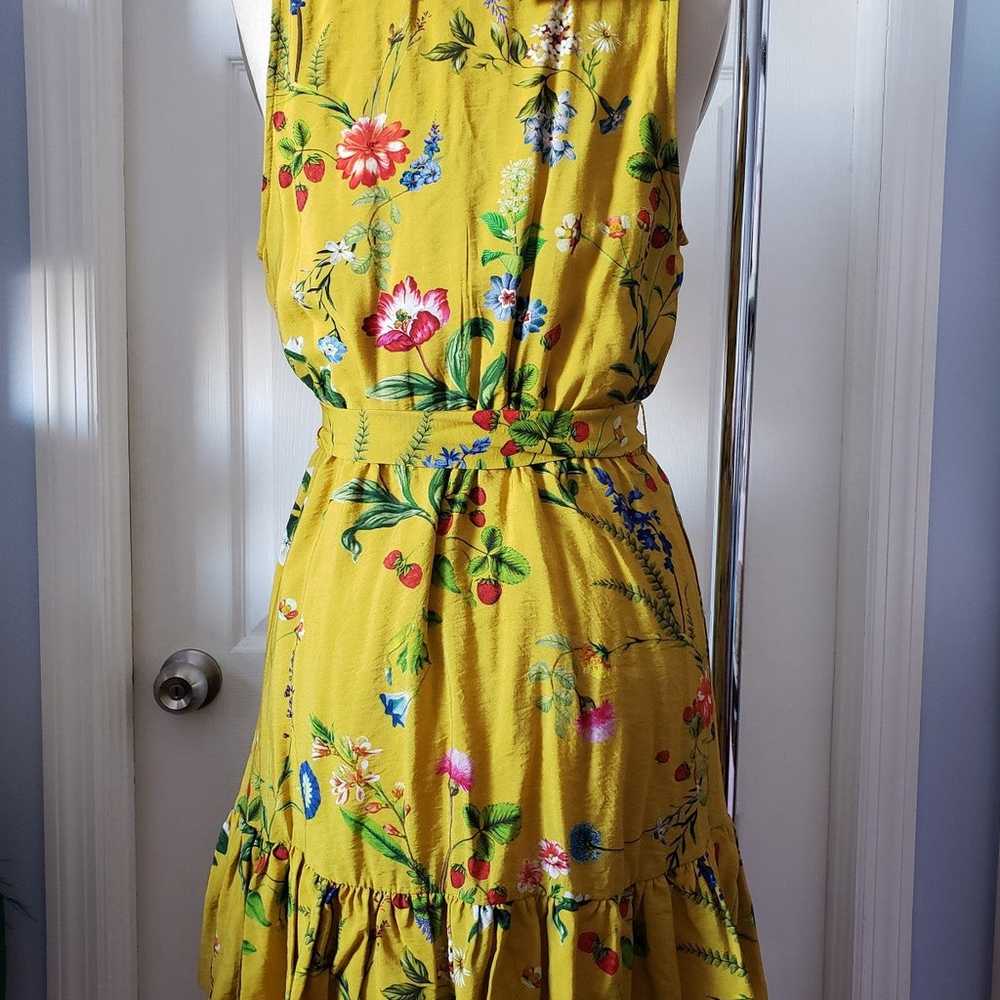 Anthropologie Yellow Floral Wrap Belt Maeve Dress… - image 5