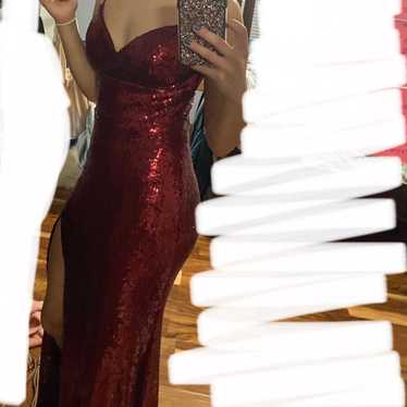 red formal prom dress