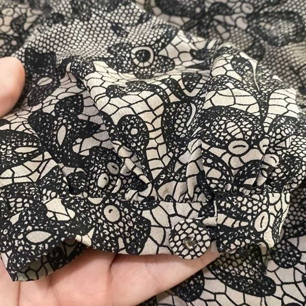 Rebecca Taylor Silk Lace Print Long Sleeve Dress … - image 10