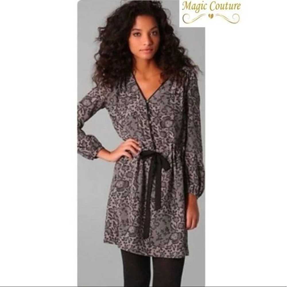 Rebecca Taylor Silk Lace Print Long Sleeve Dress … - image 1