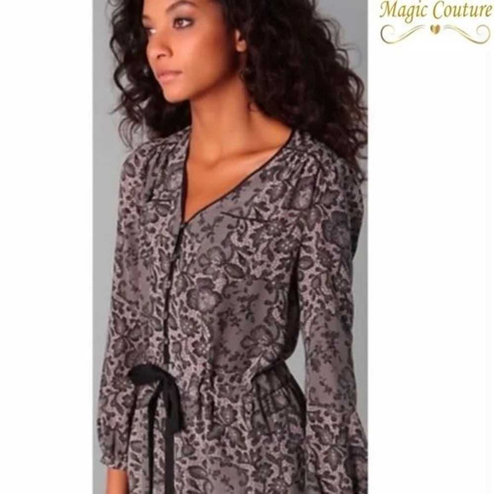 Rebecca Taylor Silk Lace Print Long Sleeve Dress … - image 2
