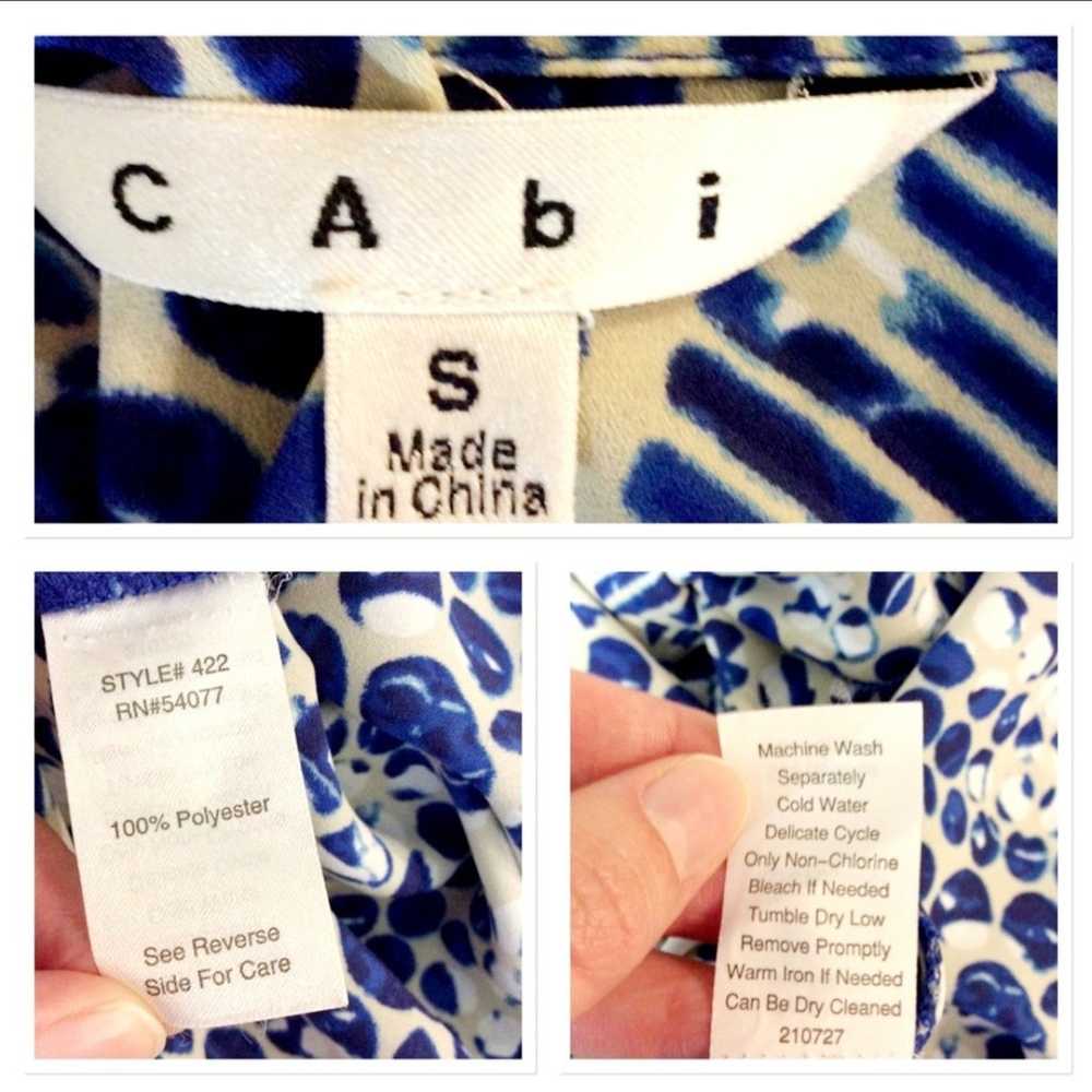 CAbi 422 Blue Cream Jewel Shirt Dress Women's Sma… - image 12