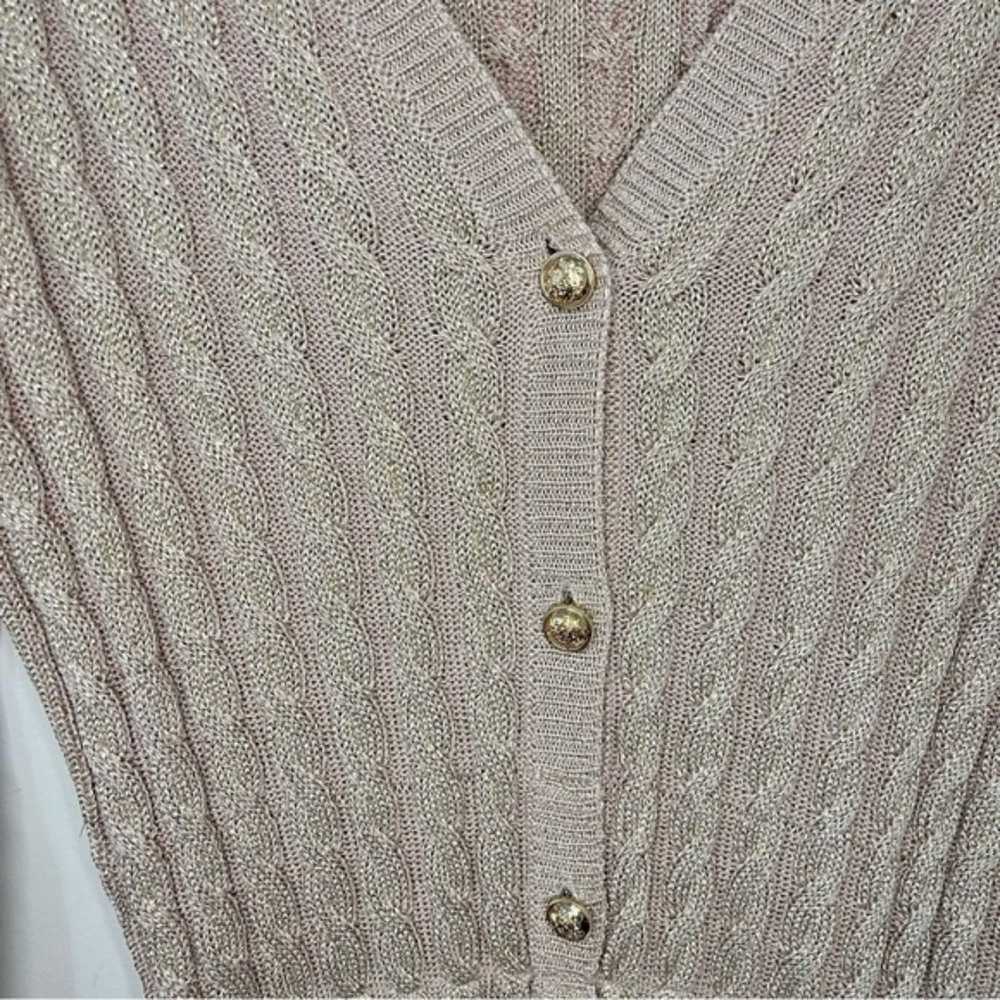 SAYLOR Varsity Cable-knit Sweater Dress Tan Gold … - image 6
