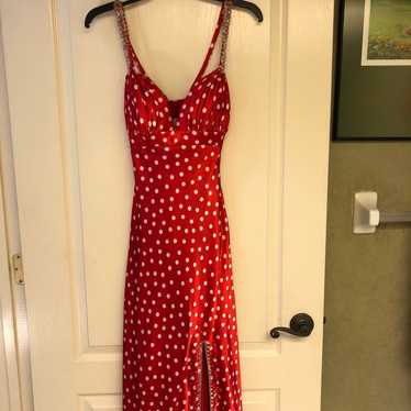 Mori Lee Red Polka Dot Formal Dress