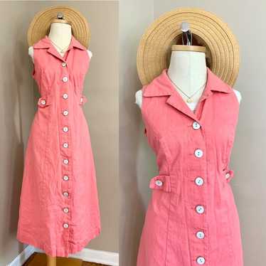 Sweet Rose Collard Linen Dress