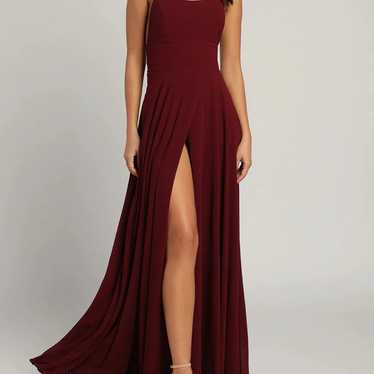 Dreamy Romance Burgundy Backless Maxi