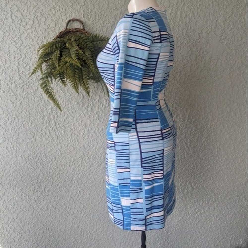 J.mclaughlin Catalina knit blue dress geometric p… - image 3
