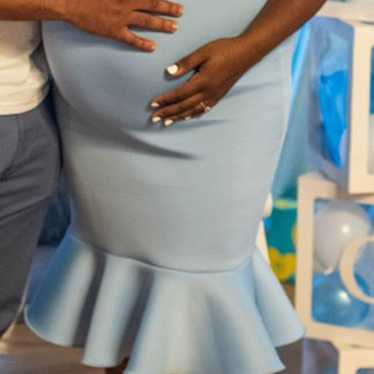 Baby blue maternity dress