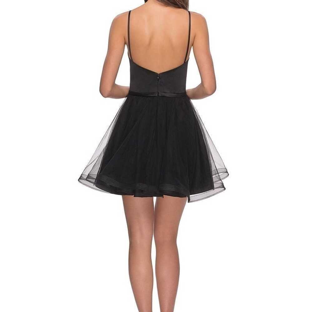 La Femme Satin & Tulle Fit & Flare Dress in Black… - image 2