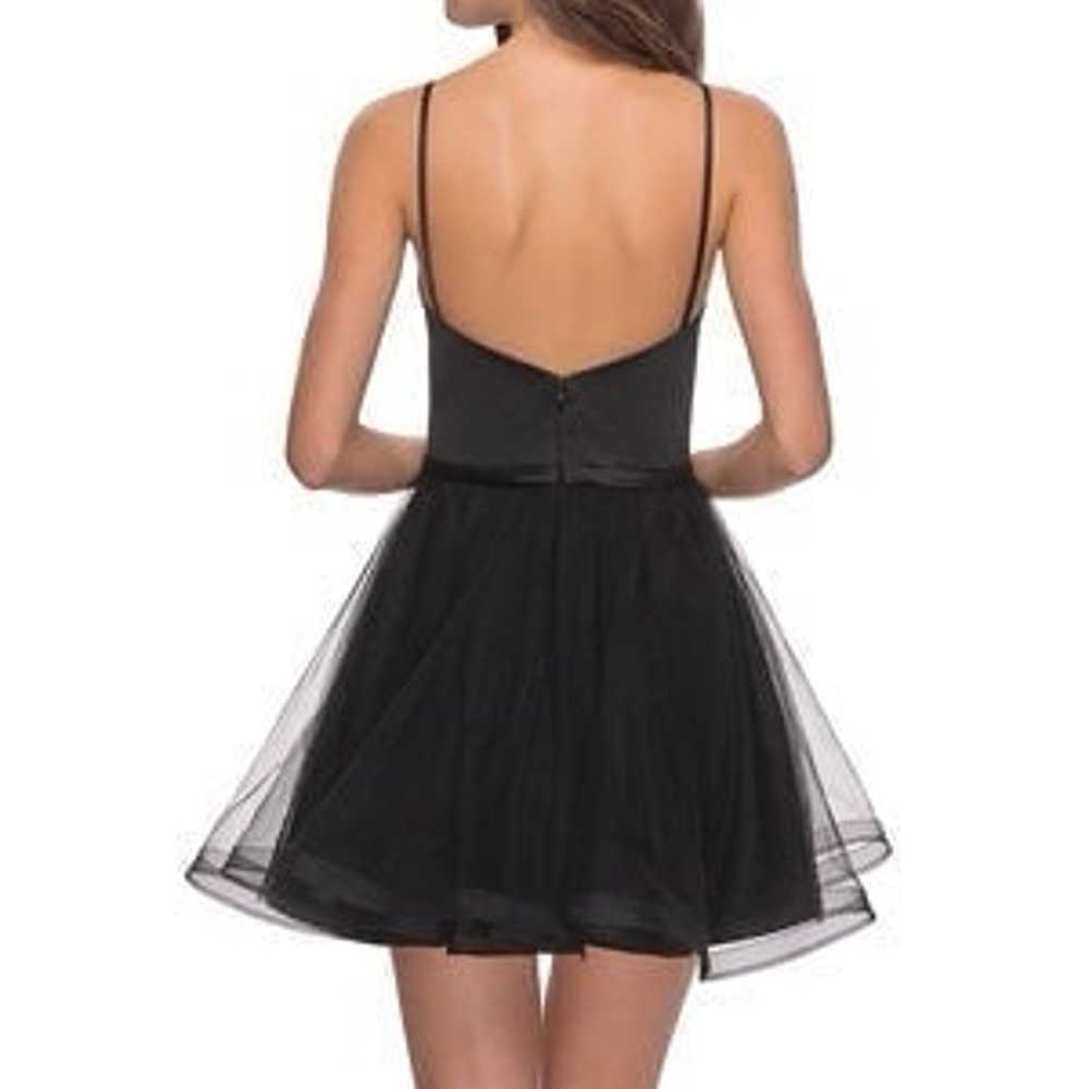La Femme Satin & Tulle Fit & Flare Dress in Black… - image 3