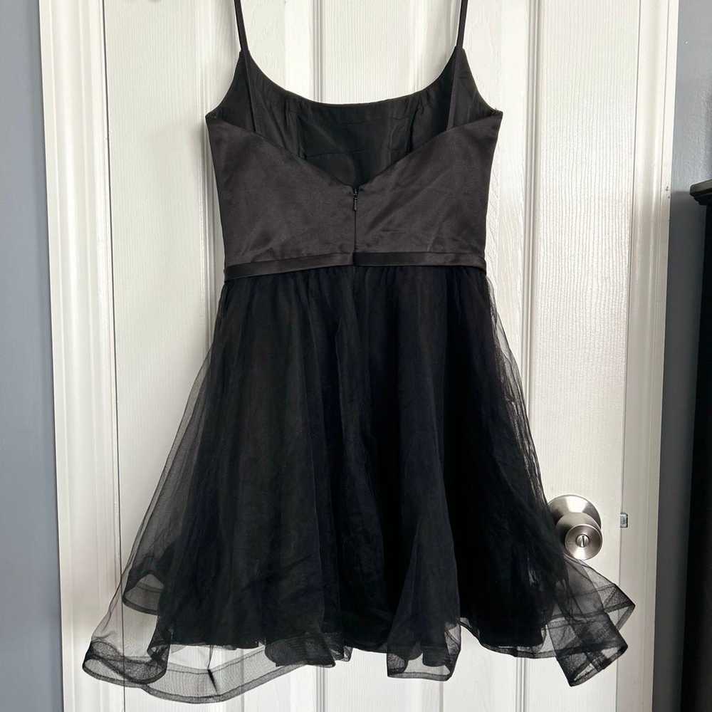 La Femme Satin & Tulle Fit & Flare Dress in Black… - image 5