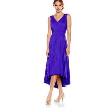 IMAN Pleated Plus Size Purple Dress