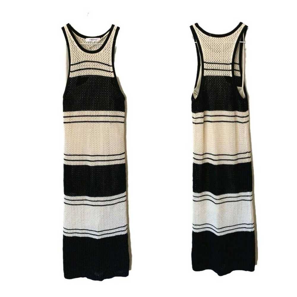 FRAME Stripe Open Knit Midi Dress (XS) - image 2