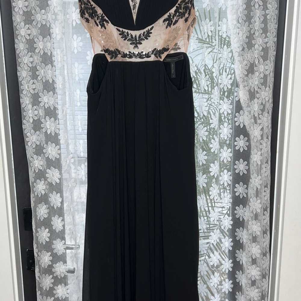 BCBGMAXAZRIA Black and Sheer Evening Gown with Cu… - image 1