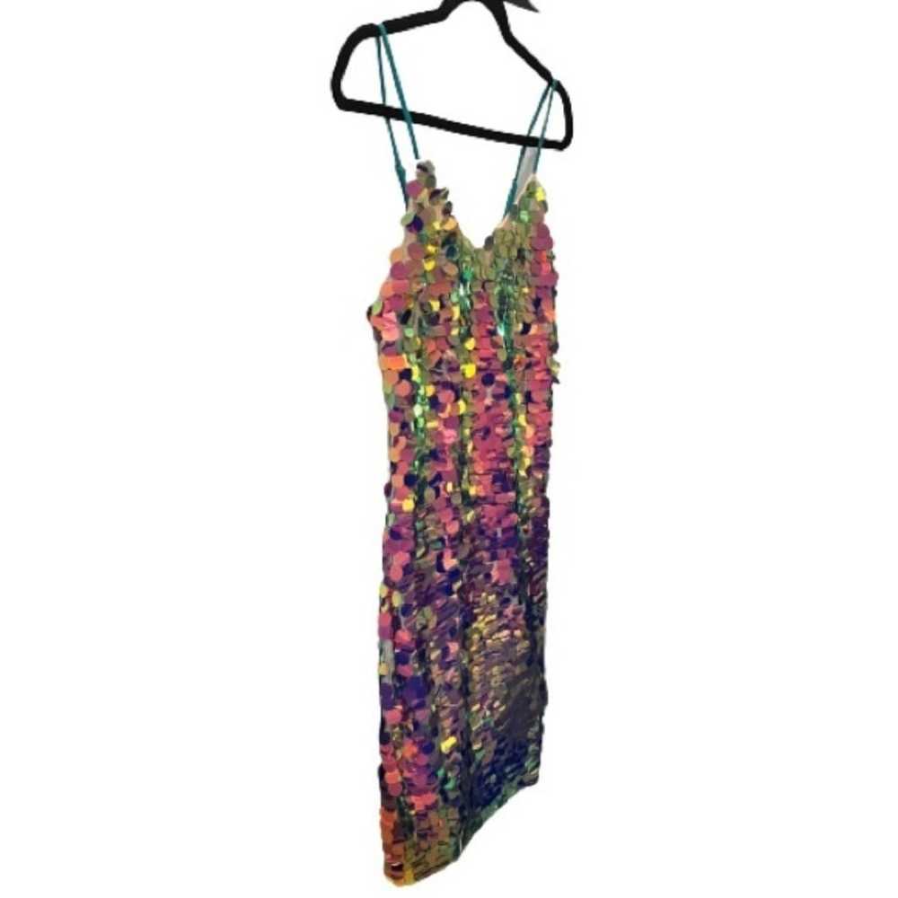 Iridescent Mermaid Paillette Sequin Knit Tank Dre… - image 3