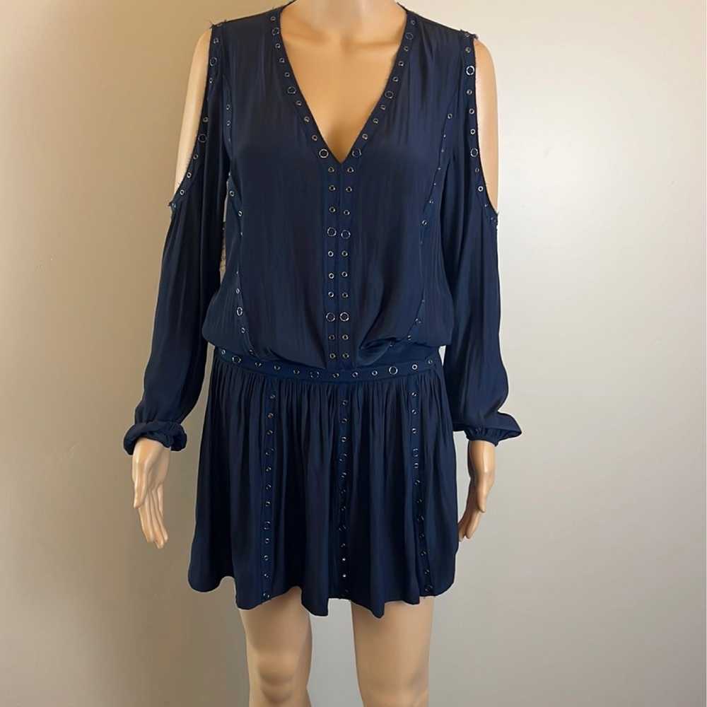 Ramy Brook Navy Maine Cold Shoulder Mini Dress XS - image 2