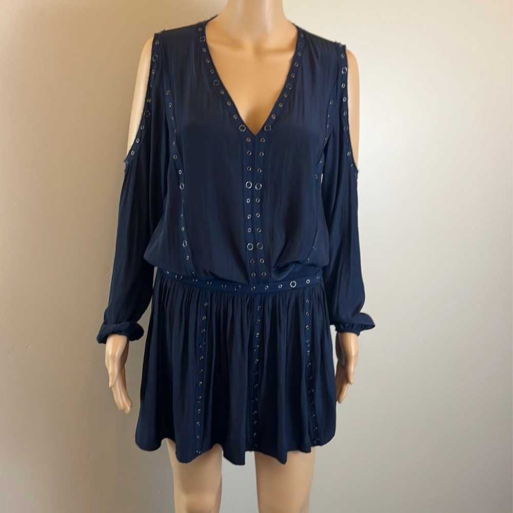 Ramy Brook Navy Maine Cold Shoulder Mini Dress XS - image 3