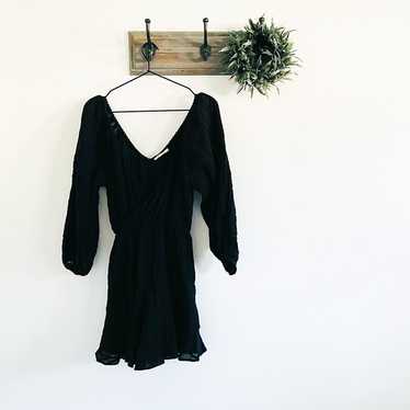 Tularosa Black Poplin Boho Mini Dress XS