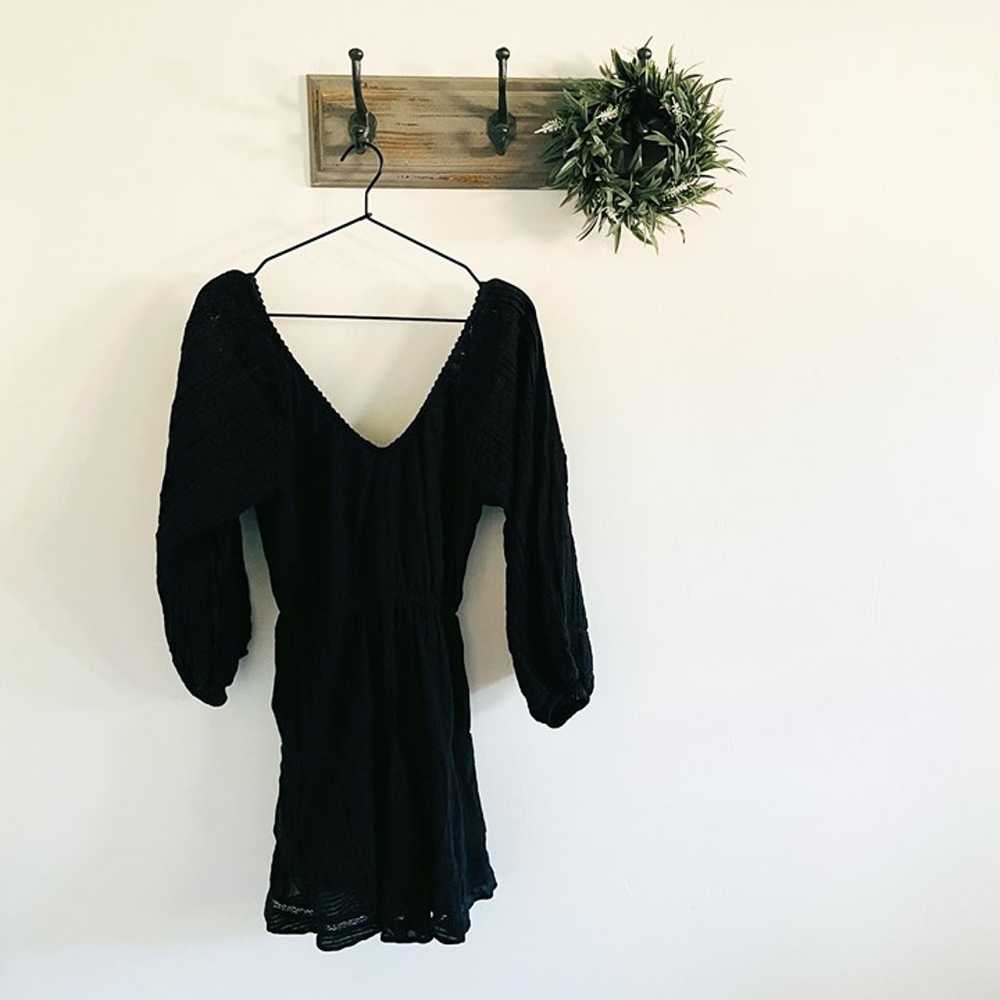 Tularosa Black Poplin Boho Mini Dress XS - image 7