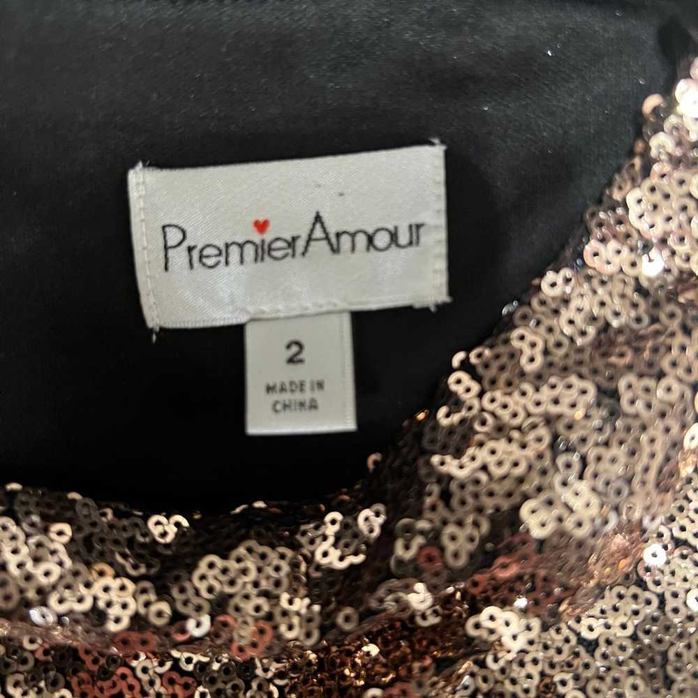 Premier Amour Rose Gold & Black Ombre Dress Size 2 - image 4