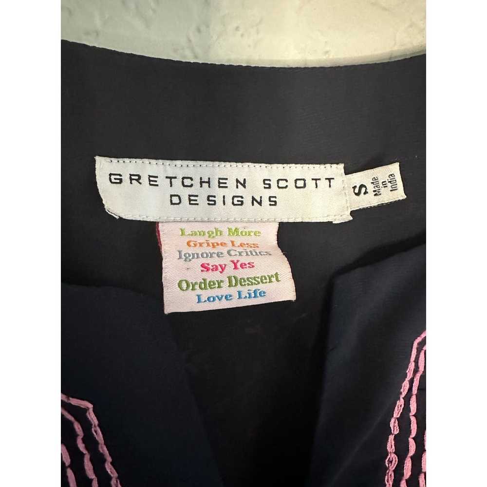 Gretchen Scott Designs Blue Pink Embroidered Dress - image 2