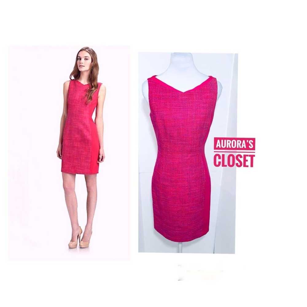 Elie Tahari 4 Hot Pink Tweed Dress Margie Asymmet… - image 1