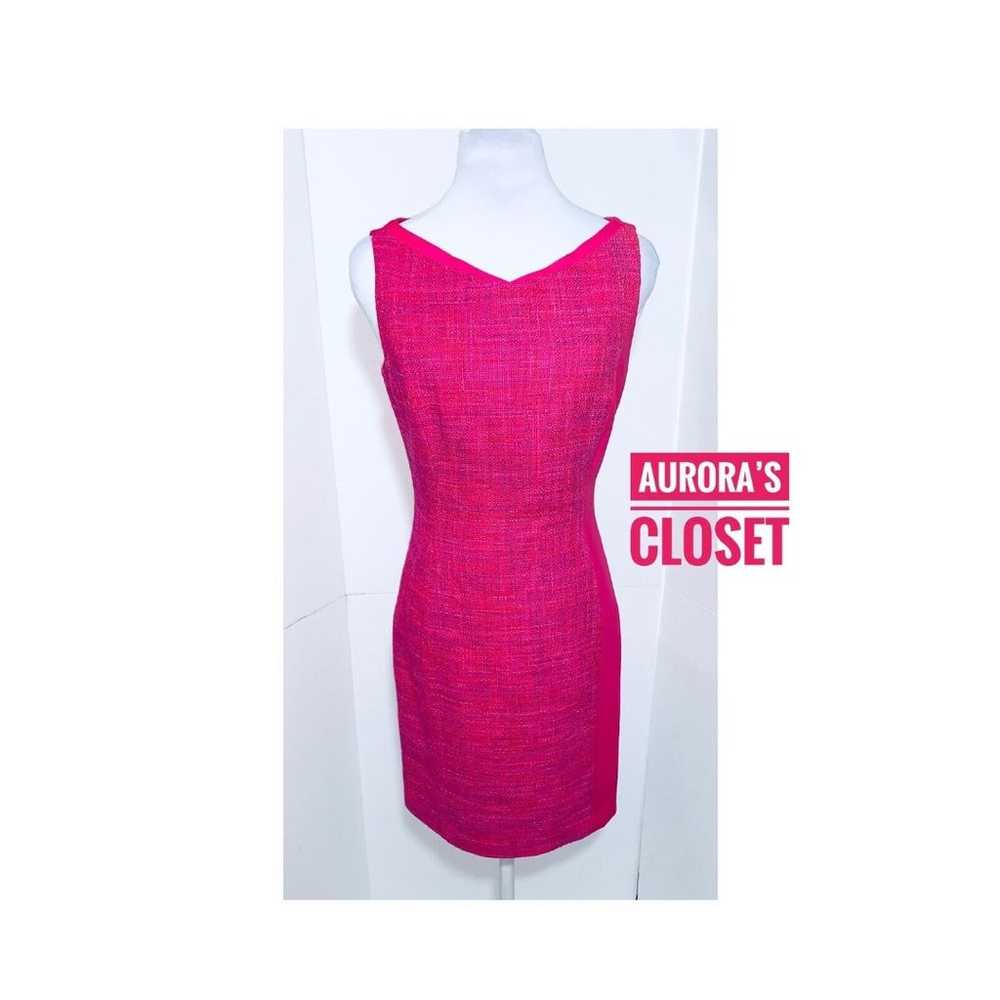 Elie Tahari 4 Hot Pink Tweed Dress Margie Asymmet… - image 2
