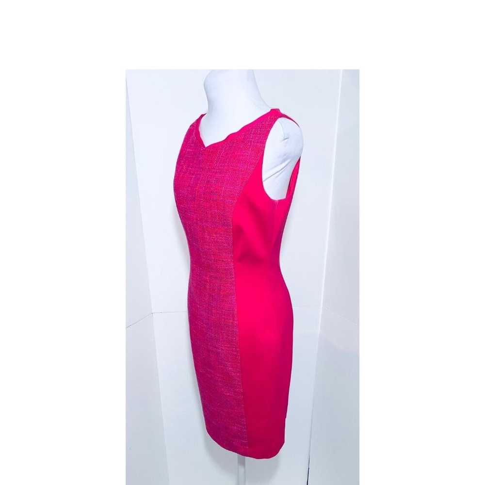 Elie Tahari 4 Hot Pink Tweed Dress Margie Asymmet… - image 3