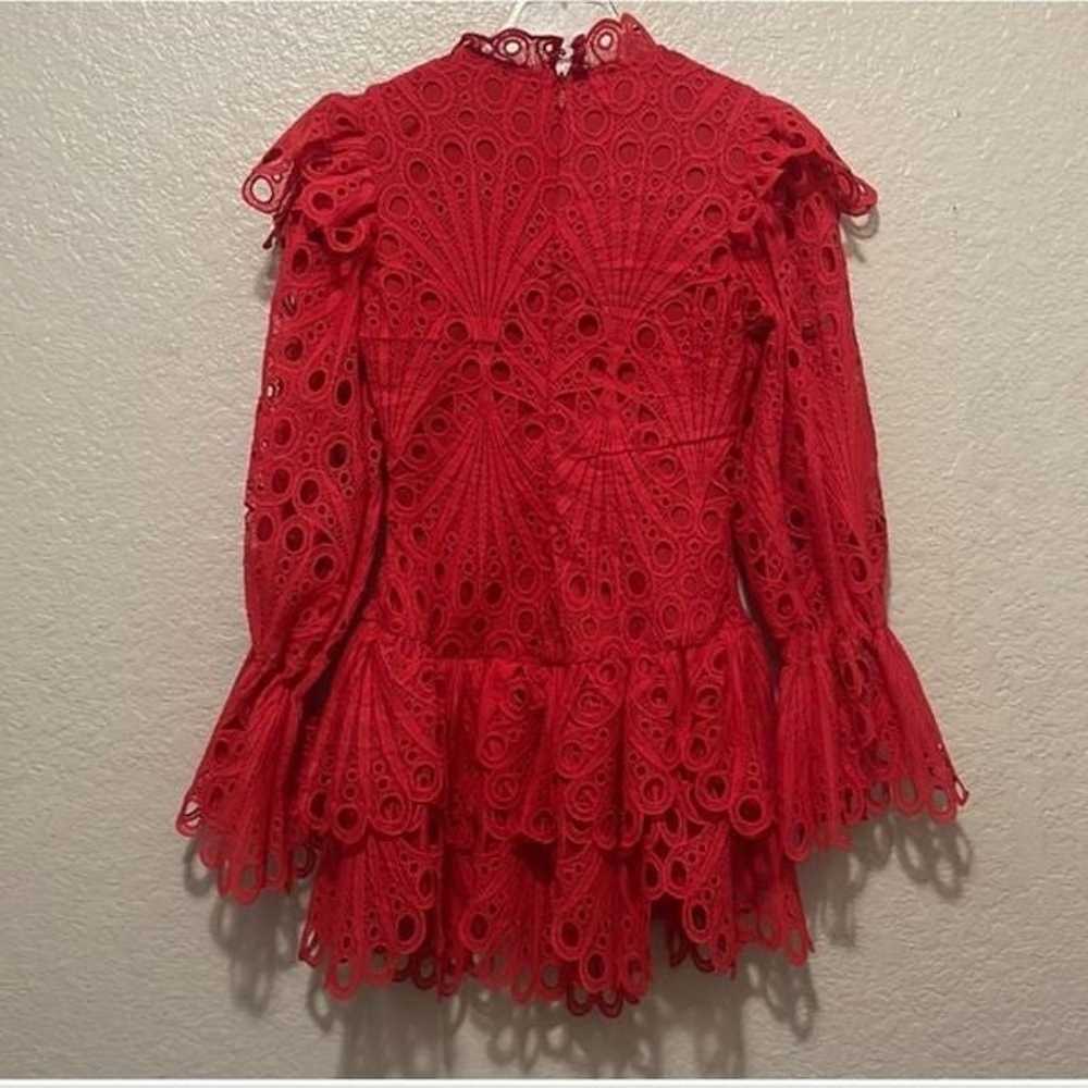 The Sang Parisian vibe red lace layered long slee… - image 5