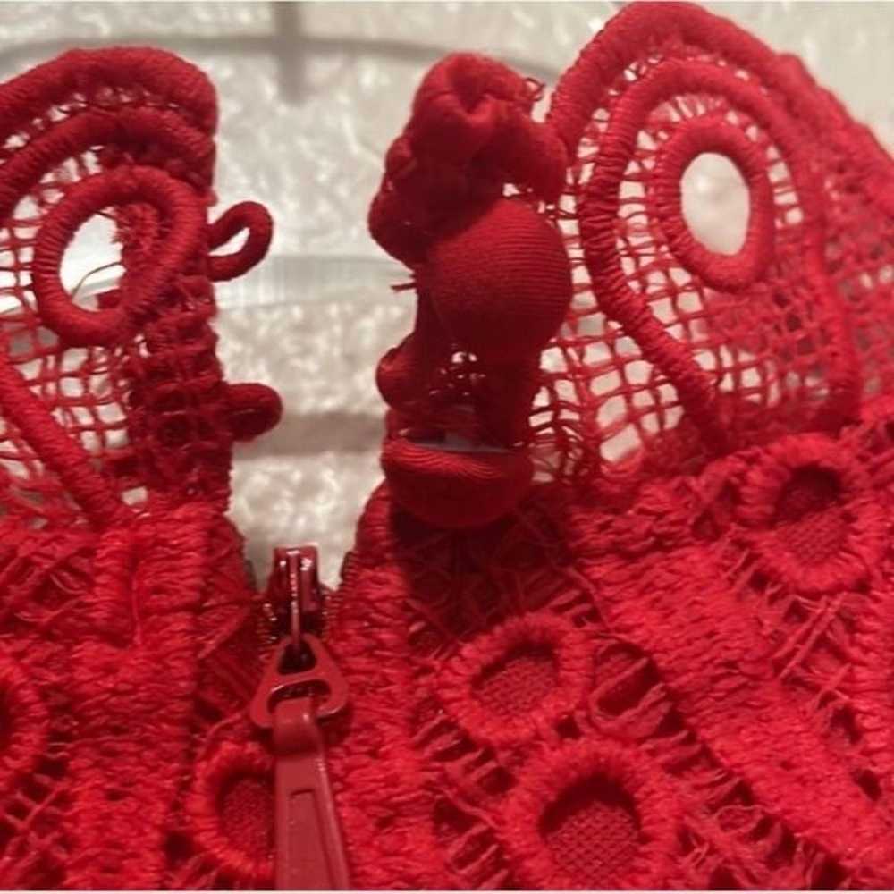 The Sang Parisian vibe red lace layered long slee… - image 7