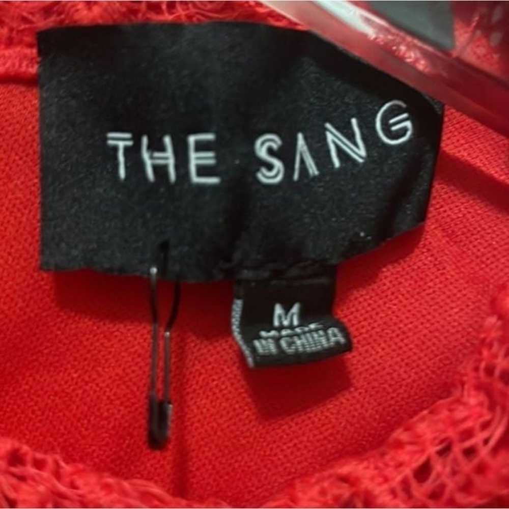 The Sang Parisian vibe red lace layered long slee… - image 9