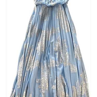 MSK Metallic-Print Pleated Blouson Dress