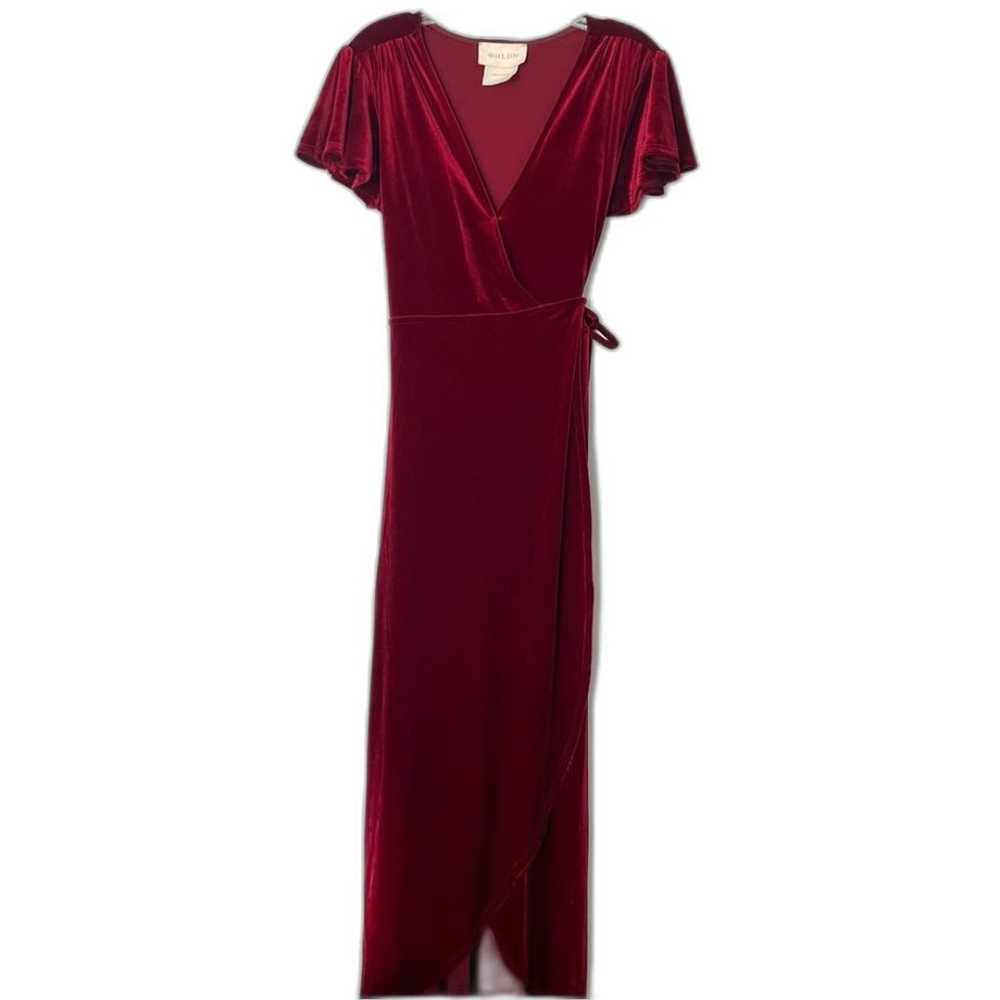 BHLDN Red Velvet Thrive Wrap Midi Dress - Medium - image 1