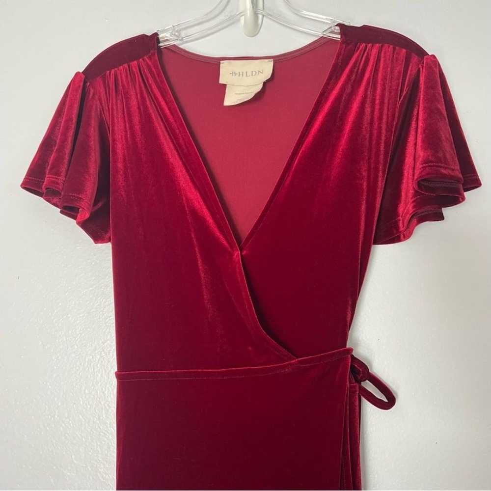 BHLDN Red Velvet Thrive Wrap Midi Dress - Medium - image 4