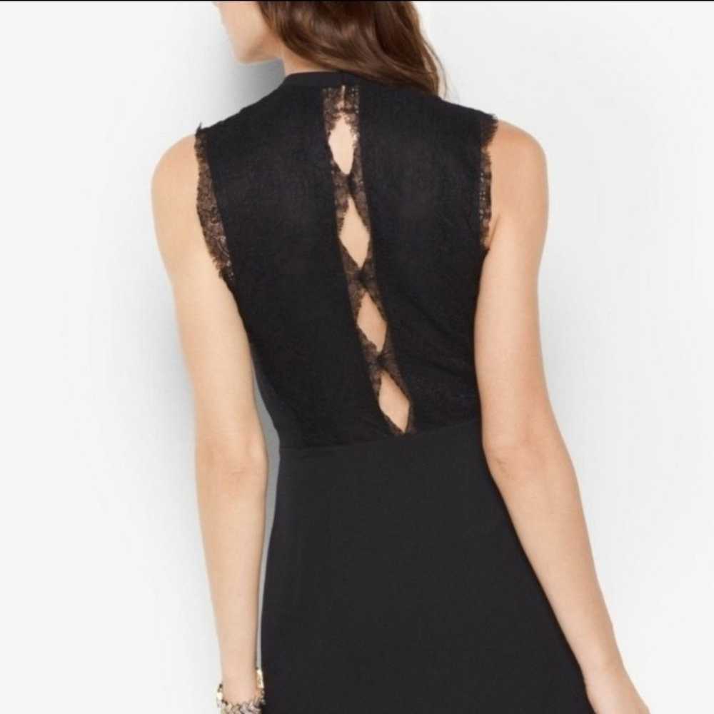 Michael Kors Lace Trimmed Crepe Dress Black Women… - image 1