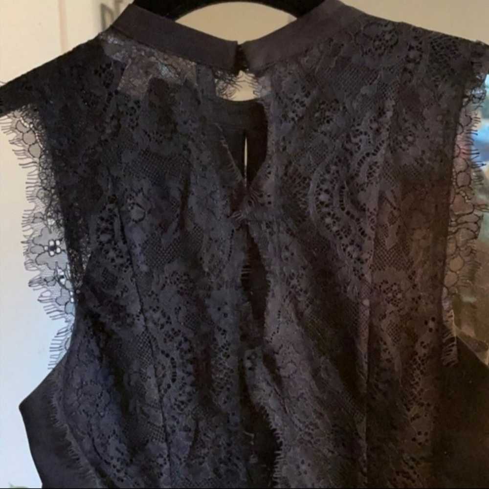 Michael Kors Lace Trimmed Crepe Dress Black Women… - image 7
