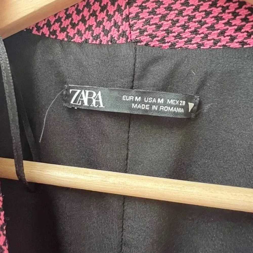 Zara Woman’s Houndstooth Blazer Dress Pink and Bl… - image 7
