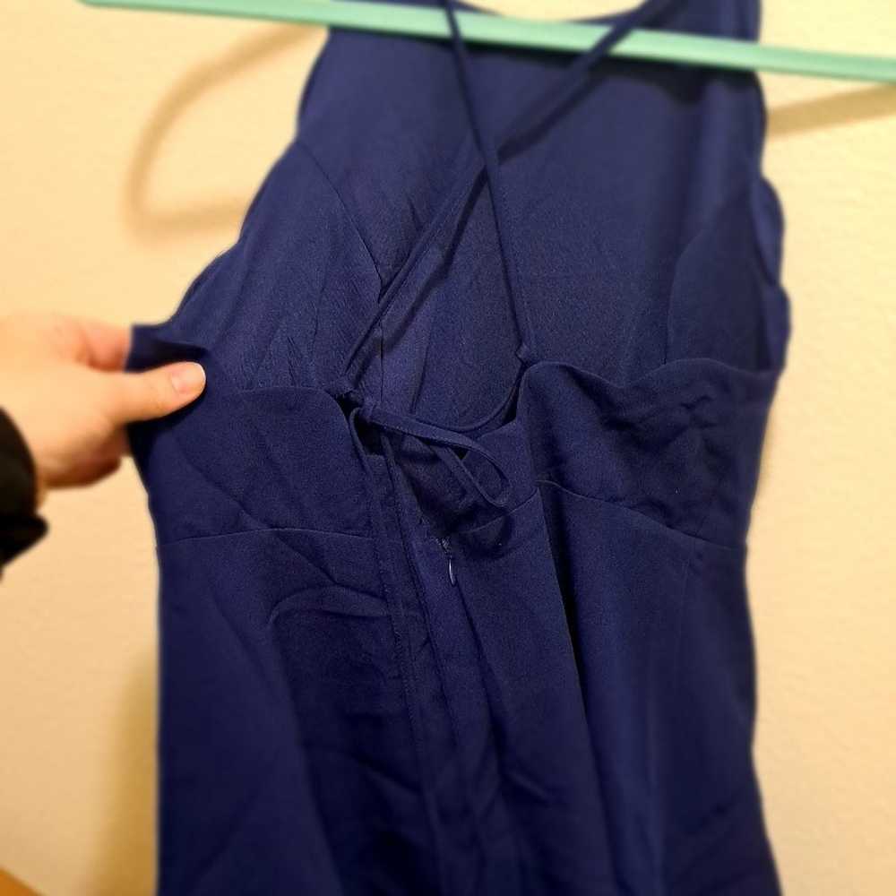 Lulus • Cobalt Navy Blue Dress Mini Scallop Strap… - image 6
