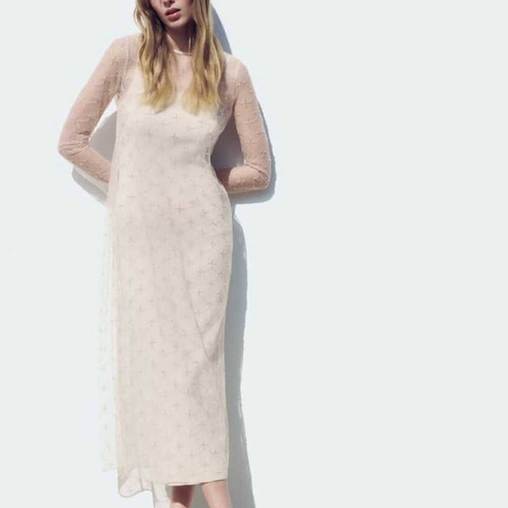 Zara Embroidered Midi Knit Dress Cava Limited Edi… - image 6